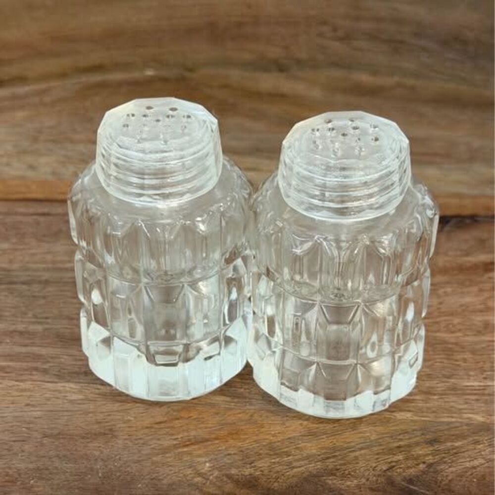 Vintage Glass Salt and Pepper Shakers